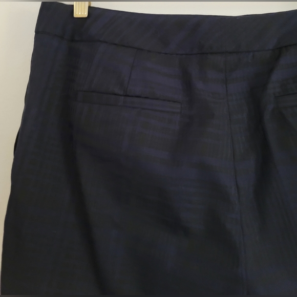 Reiss Navy Blue Plaid Margot Tapered Leg  Stretch Ankle Pants Size 8 - Picture 13 of 16